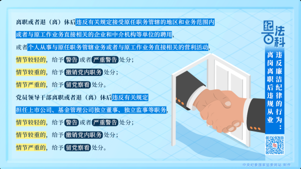 鼎信天下 纪法百科丨违反廉洁纪律的行为：离岗离职后违规从业