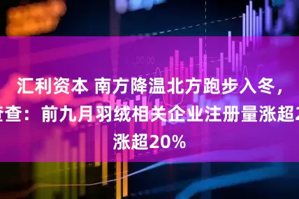 汇利资本 南方降温北方跑步入冬，企查查：前九月羽绒相关企业注册量涨超20%