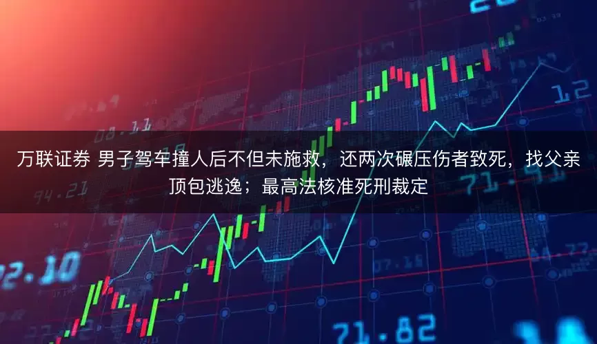 万联证券 男子驾车撞人后不但未施救,还两次碾压伤者致死,找父亲顶包逃逸;最高法核准死刑裁定